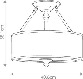 Hinkley HK-SUSSEX-SF - Prisadené stropné svietidlo SUSSEX 3xE27/60W/230V, matný chróm