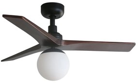 FARO 34278-11L - Stropný ventilátor KLIM S 1xE27/15W/230V orech/čierna + DO
