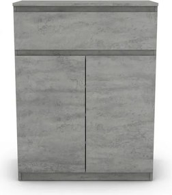 Skrinka so zásuvkou Carlos, šedý beton, 80 cm