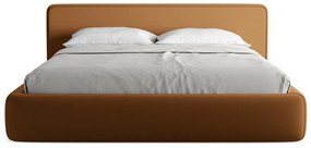 Čalúnená dvojlôžková posteľ v terakotovej farbe s úložným priestorom s roštom 180x200 cm Kiana – Makamii