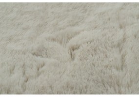 Okrúhly koberec BUNNY béžová, imitácia králičej kožušiny