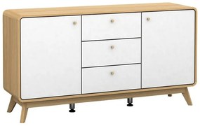 Nízka komoda v dekore duba v bielo-prírodnej farbe 140x75 cm Caitlin – Støraa