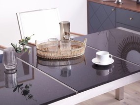 Záhradný stôl s 3-dielnou granitovou doskou 180 x 90 cm čierny GROSSETO Beliani