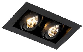 Inteligentné zapustené bodové svietidlo čierne 2-svetlé nastaviteľné vrátane 2 Wifi GU10 70mm - Oneon 70