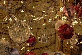 DECOLED LED světelný řetěz, hvězdičky, 12 x 1,5 m, teple bílá, 180 diod