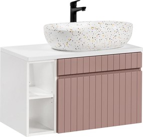 Comad Kúpeľňová skrinka s doskovým umývadlom set Iconic Rose 80 antická ružová