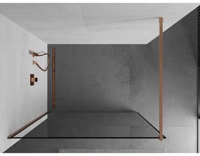 Mexen Kioto, sprchová zástena Walk-In 150 x 200 cm, 8mm číre sklo čierny vzor, medený matný profil, 800-150-101-65-70