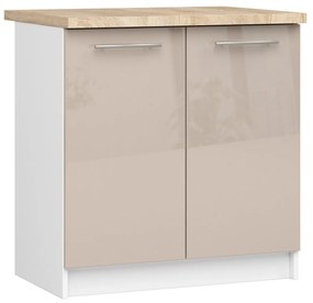 Kuchyňská skříňka Olivie S 80 cm 2D bílá/cappuccino lesk