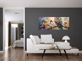 Obraz - Maľovaná sova (120x50 cm)