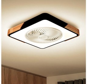 Brilagi-LED Stmiev. svietidlo s ventilátorom LED/30W/230V 3000-6500K čierna/dub+DO BG1617