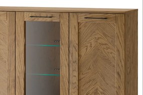 Komoda Cozy 45 z masivu s LED osvětlením 140 cm dub Rustikal