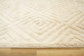Koberec Berber 7061 Romby 3D ivory / slonová kosť / krémový