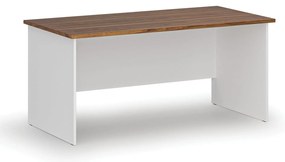 Kancelársky písací stôl PRIMO WHITE, 160x80 cm, biela/orech