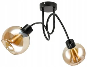 BERGE Sklenená LED stropná lampa 2xE27 - jantárová farba