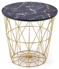 KONFERENČNÝ STOLÍK MANUEL ČIERNY MRAMOR / ZLATÝ