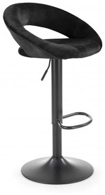 Barová stolička POLO - kov, látka čierna
