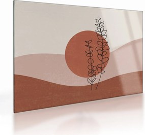 Sklenený obraz - Boho listy N⁰1 (70x50 cm)
