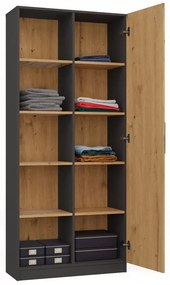 Regál Recados 1 (antracit + dub artisan). Akcia -20%. Vlastná spoľahlivá doprava až k Vám domov. 1132653