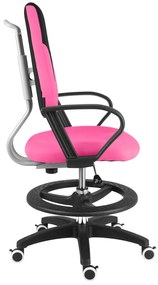 Detská rastúca stolička Neoseat KINDER — látka, čierna / ružová