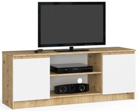 TV stolík Kenji (dub artisan + biela). Akcia -14%. Vlastná spoľahlivá doprava až k Vám domov. 1070722