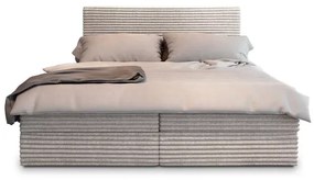 Čalúnená posteľ boxspring ISPIRA 140x200 cm krémová Matrac: Matrace Bonell pružinová