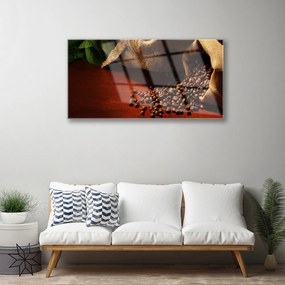 Skleneny obraz Káva zrnká kuchyňa 125x50 cm