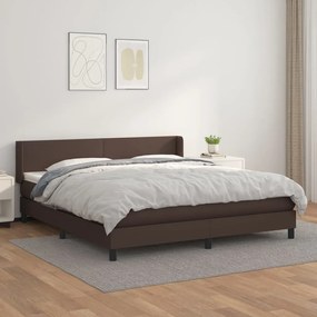 Boxspring posteľ s matracom hnedá 180x200 cm umelá koža 3130676