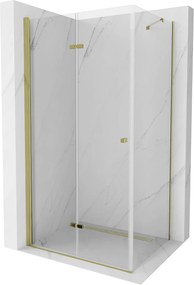 Mexen Lima, sprchovací kút 100 (dvere) x 80 (stena) cm, 6mm číre sklo, zlatý profil, 856-100-080-50-00