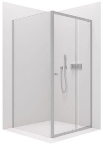 Cerano Varone, sprchovací kút s posuvnými dverami 120 (dvere) x 80 (stena) x 195 cm, 6mm číre sklo, chrómový profil, CER-CER-DY505-12080