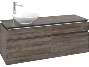 VILLEROY &amp; BOCH Legato závesná skrinka pod umývadlo na dosku (umývadlo vľavo), 4 zásuvky, 1400 x 500 x 550 mm, Stone Oak, B58800RK