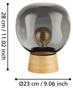 Eglo 390321 - Stolná lampa MAGACELA 1xE27/40W/230V dymová