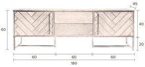 TV stolík v dekore duba 180x60 cm Class - Dutchbone