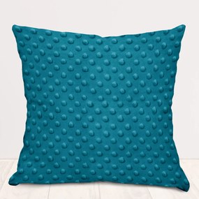 Biante Detská obliečka na vankúš Minky TOP 3D bodky MKP-056 Morská modrá 45 x 45 cm