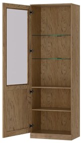 Vitrína Cozy 10 z masivu s LED osvětlením 65 cm dub Rustikal