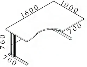 Ergonomický stôl Visio 160 x 100 cm, pravý, buk