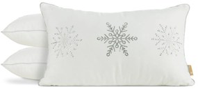 EUROFIRANY VIANOČNÁ DEKORAČNÁ OBLIEČKA NA VANKÚŠ FLAKE 30X50 CM VZOROVANÁ