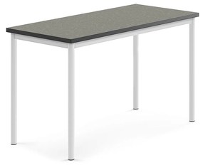 Stôl SONITUS, 1200x600x720 mm, linoleum - tmavošedá, biela