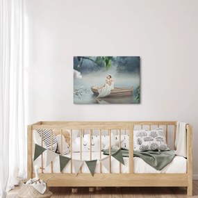 Obraz - Žena na loďke (70x50 cm)