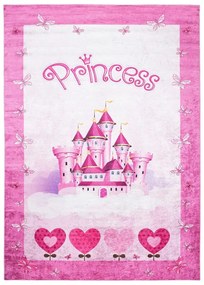 Dievčenský koberec s motívom zámku pre princezné Šírka: 80 cm | Dĺžka: 150 cm