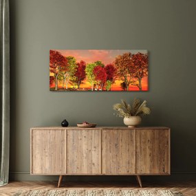 Obraz - Farebné stromy (120x50 cm)