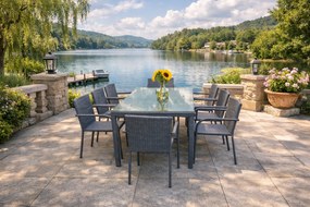 JEDÁLENSKÝ ZÁHRADNÝ SET GIULIANI 8 x STOLIČKA + STÔL ŠEDÝ