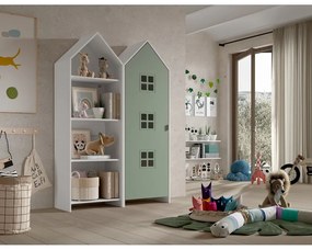 Bielo-zelená otvorená detská šatníková skriňa 115x171,5 cm CASAMI BRUGES – Vipack