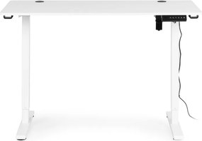 Elektrický nastaviteľný stôl 120 x 60 cm, nastaviteľná výška 72-117 cm, biely