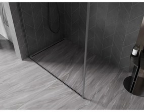 Mexen, Mexen Kioto-F L sprchová stena s rámom 90 x 202 cm, priehľadná 8 mm, pištoľový kov - 800-090-174-95-00