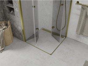 Mexen Lima Duo skladacia sprchová kabína 90 x 90 cm, priehľadná, zlatá - 856-090-090-50-00-02