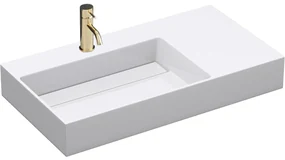 Rea Archi, umývadlo na dosku z konglomerátu 750x430x140 mm, ľavá verzia, biela matná, REA-U4300