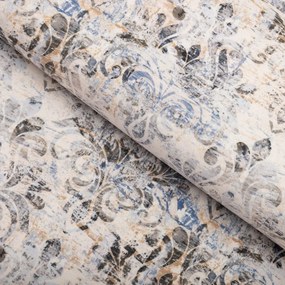 Biante Zamatové prestieranie na stôl Tamara TMR-057 Modro-zelený zámocký vzor na krémovom 30x40 cm