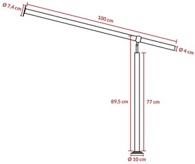 InternetovaZahrada Zábradlie na schody - 100 cm