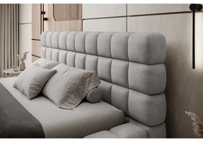 Sivá čalúnená dvojlôžková posteľ s úložným priestorom s roštom 180x200 cm Dizzle – ELTAP