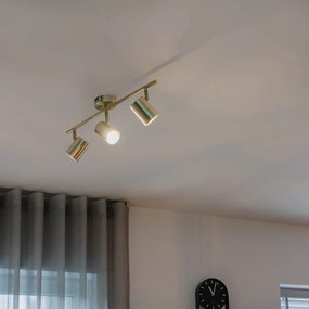 Moderné stropné svietidlo mosadzné 3-žiarovkové nastaviteľné - Jeana